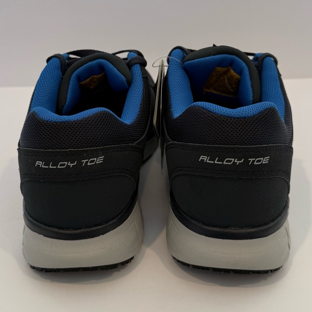 Skechers Black and Blue safety toe slip resistant sole sneakers - Picture 4 of 12